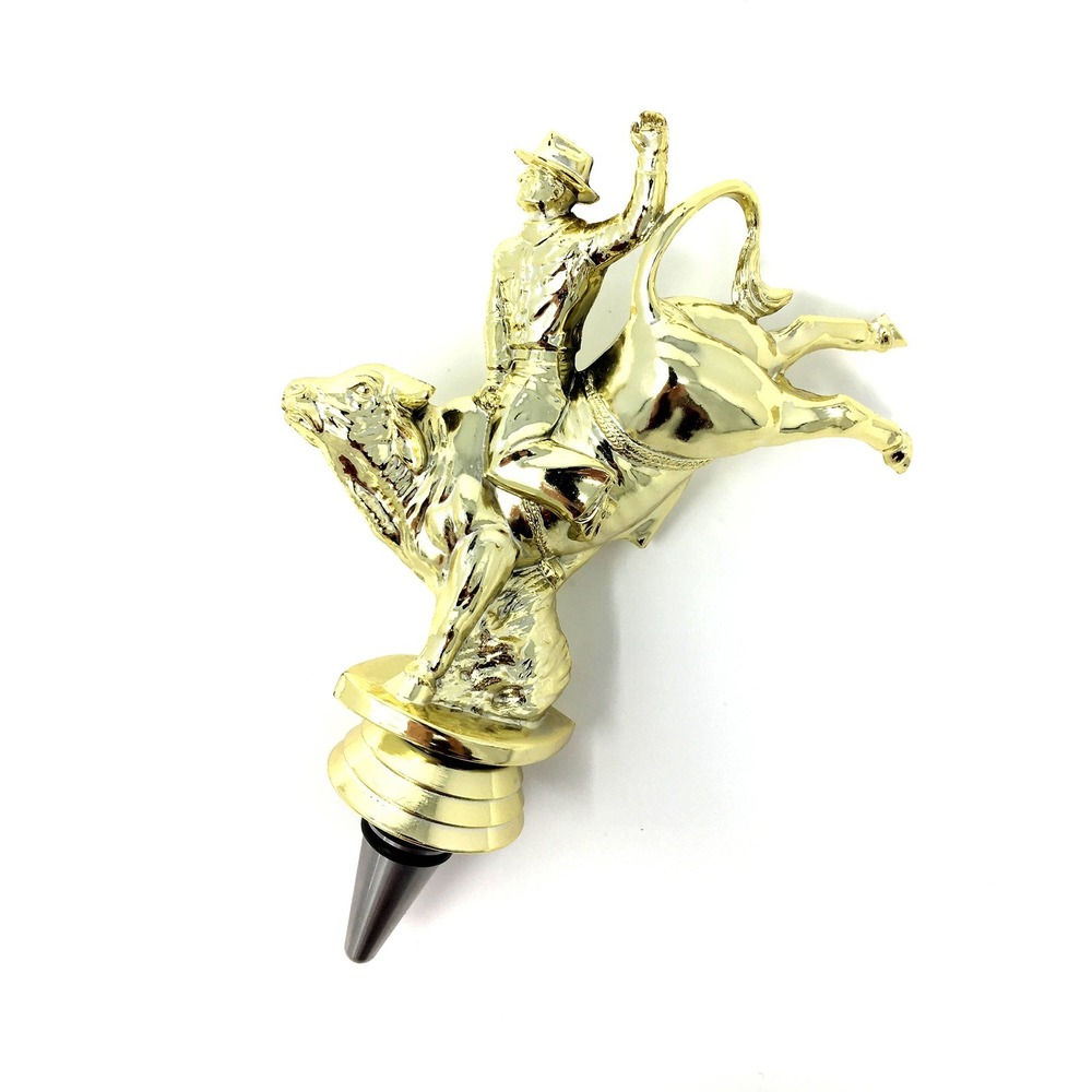 Handmade Bottle Stopper made from Repurposed Bull Rider Trophy